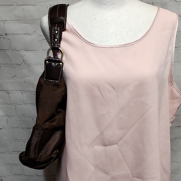 Coach Signature C's Stripe Sateen hobo shoulder bag - Picture 2 of 8